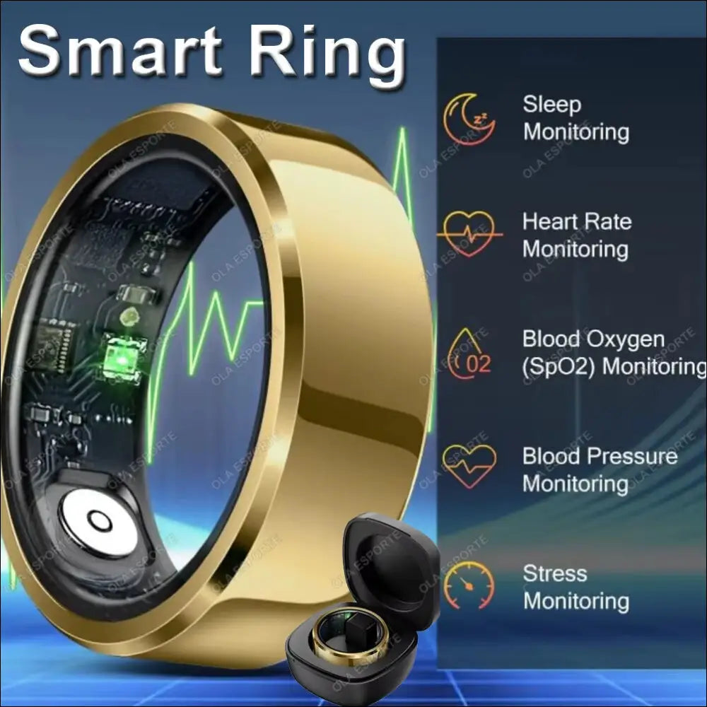 2025 Smart Ring: Blutdruck-, Herzfrequenz- & Schlaf-Monitoring | IP68 + 5ATM Wasserdicht | Multisport-Modus für Damen & Herren.